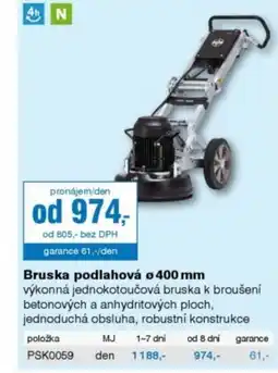 DEK Bruska podlahová ø 400 mM nabídka