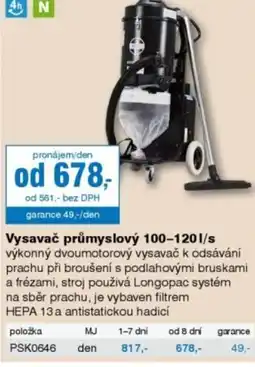 DEK Vysavač průmyslový 100-120/s nabídka