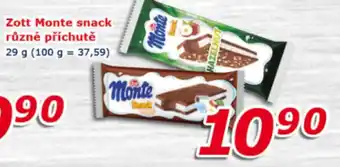 ESO MARKET ZOTT Monte snack různé příchutě nabídka