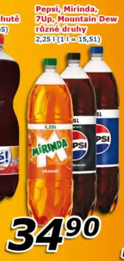 ESO MARKET Pepsi, mirinda, 7up, mountain dew různé druhy nabídka
