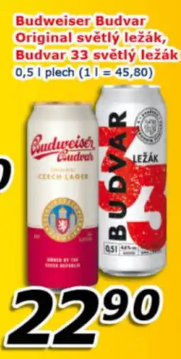 ESO MARKET Budweiser budvar original světlý ležák, budvar 33 světlý ležák nabídka