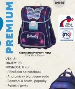 Wiky Školní batoh premium motýl nabídka