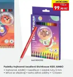 Wiky Pastelky trojhranné bezdřevé erichkrause kids jumbo nabídka
