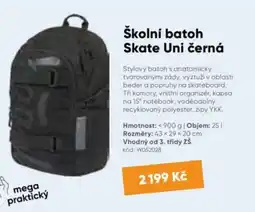 Wiky Školní batoh skate uni černá nabídka