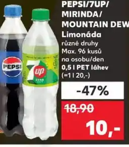Kaufland PEPSI/7UP/ MIRINDA/ MOUNTAIN DEW Limonáda nabídka