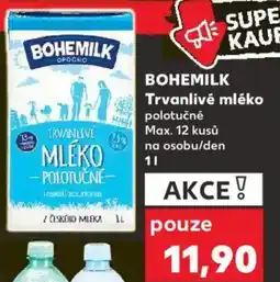 Kaufland BOHEMILK Trvanlivé mléko polotučné nabídka