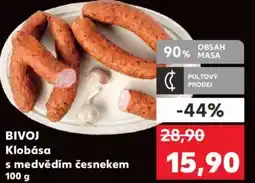 Kaufland BIVOJ Klobása s medvědím česnekem nabídka