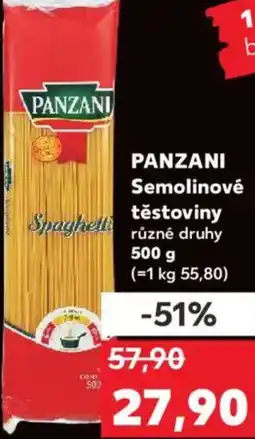 Kaufland PANZANI Semolinové těstoviny nabídka