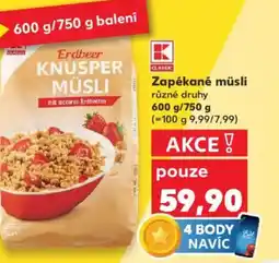 Kaufland Zapékané müsli nabídka