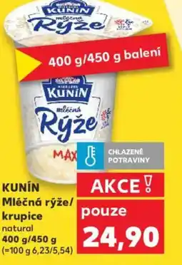 Kaufland KUNIN Mléčná rýže/ krupice natural nabídka