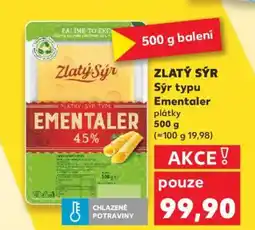 Kaufland ZLATÝ SÝR Sýr typu Ementaler nabídka