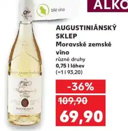 Kaufland AUGUSTINIÁNSKÝ SKLEP Moravské zemské víno nabídka