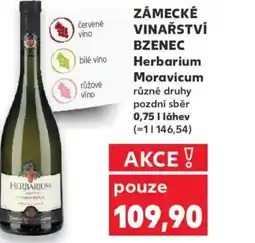 Kaufland ZÁMECKÉ VINAŘSTVÍ BZENEC Herbarium Moravicum nabídka