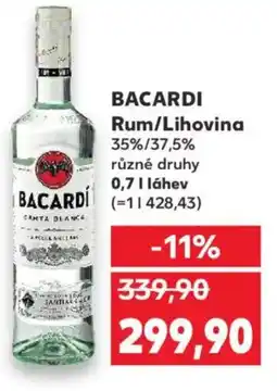 Kaufland BACARDI Rum/Lihovina 35%/37,5% nabídka