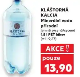 Kaufland KLÁŠTORNÁ KALCIA Minerální voda přírodní nabídka