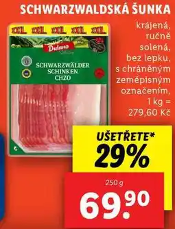 Lidl SCHWARZWALDSKÁ ŠUNKA, 250 g nabídka