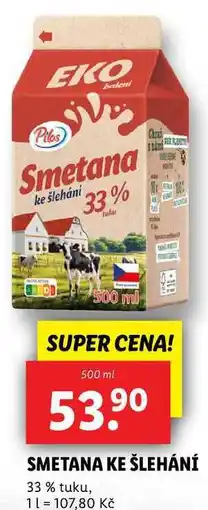 Lidl SMETANA KE ŠLEHÁNÍ, 500 ml nabídka