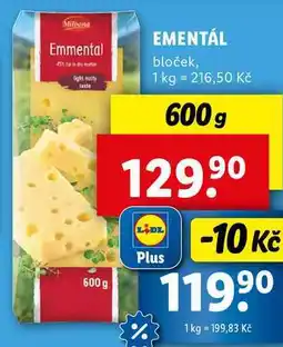 Lidl EMENTÁL, 600 g nabídka