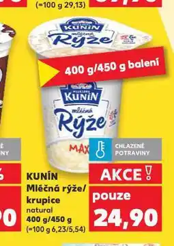 Kaufland Kunín mléčná krupice nabídka