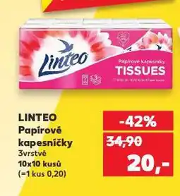 Kaufland Linteo papírové kapesníky nabídka
