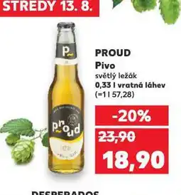 Kaufland Pivo proud nabídka