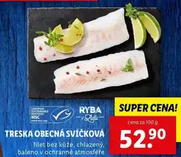 Lidl TRESKA OBECNÁ SVÍČKOVÁ, cena za 100 g nabídka