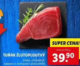 Lidl TUŇÁK ŽLUTOPLOUTVÝ, cena za 100 g nabídka