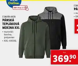 Lidl PÁNSKÁ TEPLÁKOVÁ MIKINA XXL nabídka