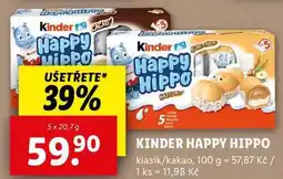 Lidl KINDER HAPPY HIPPO, 5x 20,7 g nabídka
