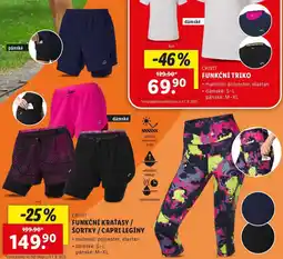 Lidl FUNKČNÍ KRAŤASY/ŠORTKY/CAPRI LEGÍNY nabídka