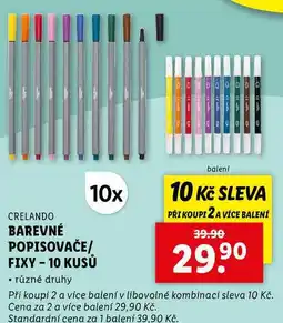 Lidl BAREVNÉ POPISOVAČE/FIXY - 10 KUSŮ nabídka