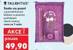 Kaufland Sada na psaní s poznámkovým blokem a psacími potřebami různé motivy nabídka