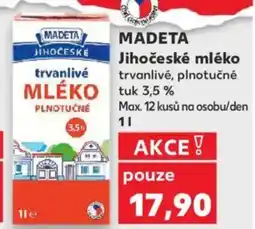 Kaufland MADETA Jihočeské mléko nabídka