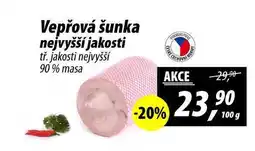 ZEMAN Vepřová šunka nejvyšší jakosti tř. jakosti nejvyšší 90% masa, 100 g nabídka