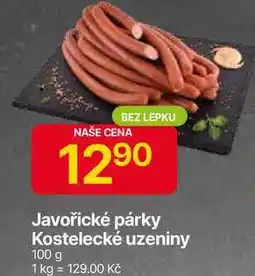 Hruška Kostelecké Uzeniny Javořické párky 100g nabídka