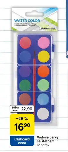 Tesco Vodové barvy se štětcem nabídka