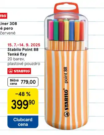 Tesco STABILO Point 88 tenké fixy nabídka