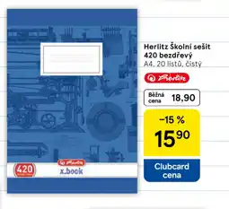 Tesco Herlitz školní sešit 420 bezdřevý nabídka