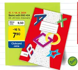 Tesco Školní sešit eko 424 nabídka