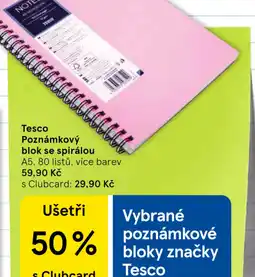 Tesco Tesco poznámkový blok se spirálou nabídka