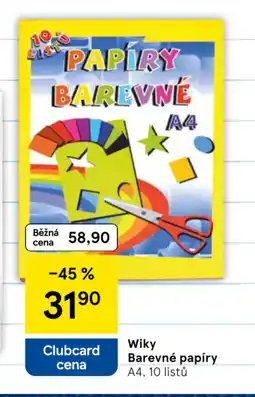 Tesco Wiky barevné papíry nabídka