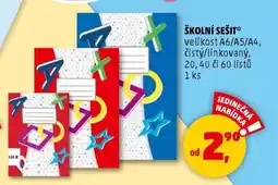 Penny Market Školní sešit nabídka