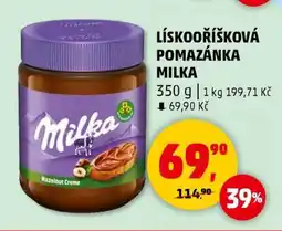 Penny Market LÍSKOOŘÍŠKOVÁ POMAZÁNKA MILKA nabídka