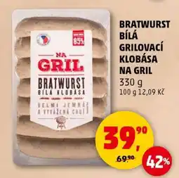 Penny Market BRATWURST BÍLÁ GRILOVACÍ KLOBÁSA NA GRIL nabídka