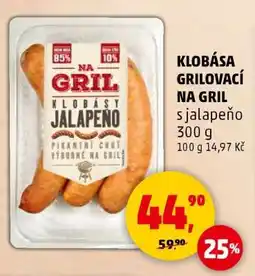 Penny Market KLOBÁSA GRILOVACÍ NA GRIL s jalapeňo nabídka