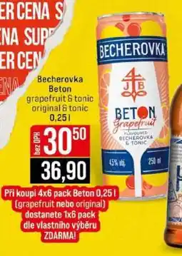 Jip Becherovka Beton grapefruit & tonic original & tonic 0,25 l nabídka