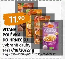 Terno Vitana Polévka Do hrnečku, vybrané druhy nabídka