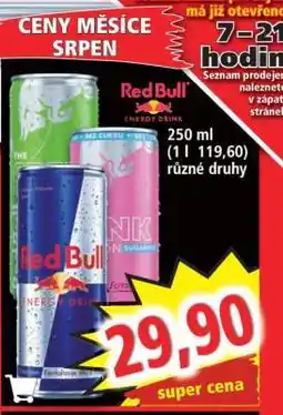 Norma Red Bull energy drink nabídka