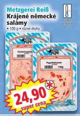 Norma Metzgerei Reiß Krájené německé salámy nabídka