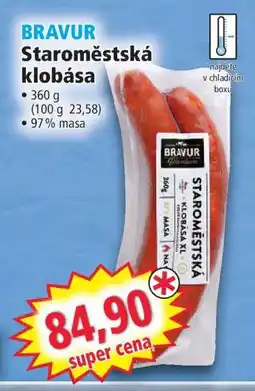 Norma BRAVUR Staroměstská klobása nabídka
